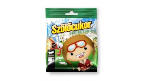 Dulcit szőlőcukor tabletta mentol 80g