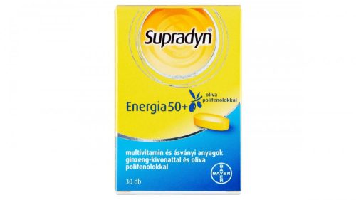 Supradyn Energia 50+ multivitamin & ásványi anyag étrend-kiegészítő filmtabletta 30 x 1,2 g (36 g)