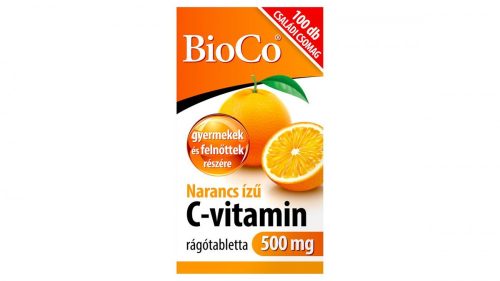 BioCo Narancs ízű C-vitamin 500 mg rágótabletta 100 x 1,35 g (135 g)