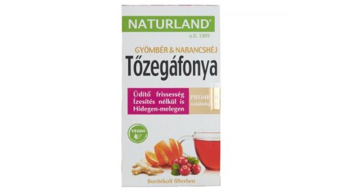 Naturland tőzegáfonya & gyömbér & narancshéj gyümölcstea 20 filter 40 g
