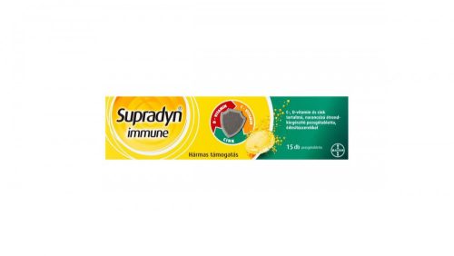 Supradyn Immune pezsgőtabletta, immunrendszer támogatás felnőtteknek 15 db 67,5 g