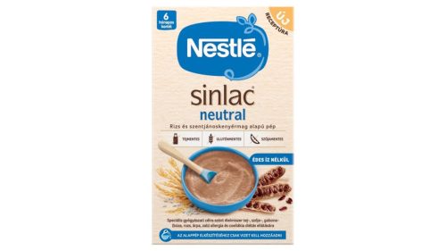 Nestlé Sinlac Neutral rizs és szentjánoskenyérmag alapú pép édes íz nélkül 6 hónapos kortól 650 g