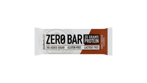 BioTechUSA Zero Bar dupla csokoládé ízű fehérjeszelet édesítőszerekkel 50 g
