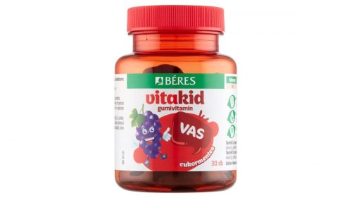 Béres VitaKid Vas cukormentes gumitabletta étrend-kiegészítő 30 x 3 g (90 g)