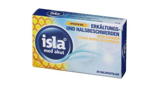 Isla med akut torokpasztilla citrom méz 20x