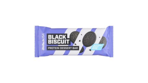 BioTechUSA Black Biscuit ízű bevont fehérjeszelet keksz darabokkal, cukrokkal, édesítőszerekkel 50 g