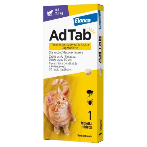 ADTAB 12MG RAGOTABL.MACSKA(0,5-2KG) 1X