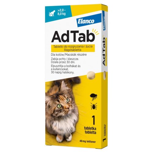 ADTAB 48MG RAGOTABL.MACSKA(>2-8KG) 1X