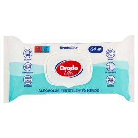 Bradolife alkoholos fertőtlenítő kendő (64db)