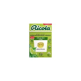 Ricola Zöldtea Lime cukormentes cukorka 40g