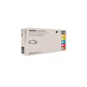 Vizsgálókesztyű MERCATOR SAMTEX latex púderes L 100x