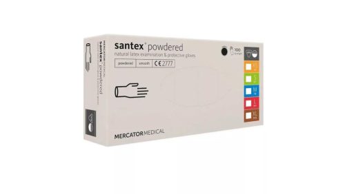 Vizsgálókesztyű MERCATOR SAMTEX latex púderes L 100x