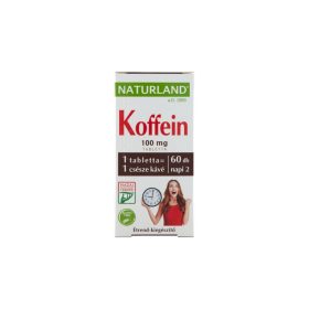   Naturland 100 mg koffein étrend-kiegészítő tabletta 60 db 11,01 g