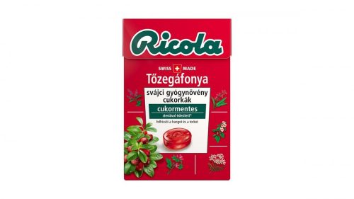 Ricola Tőzegáfonyás svájci gyógynövény cukormentes cukorka 40g